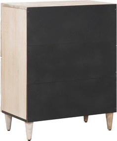 vidaXL Πλαϊνό γραφείο Λευκό 60 x 33,5 x 75 εκ. Στερεό ξύλο μάνγκο