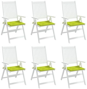 Μαξιλάρια Καρέκλας Κήπου 6 τεμ. Αν. Πράσινο 50x50x3εκ Ύφασμα - Πράσινο