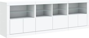 vidaXL Μπουφές με Φώτα LED Λευκός 202 x 37 x 67 εκ.