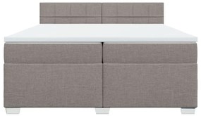 Κρεβάτι Boxspring με Στρώμα Taupe 200x200 εκ. Υφασμάτινο - Μπεζ-Γκρι