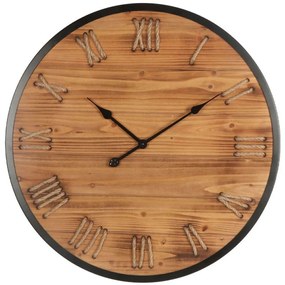 Ρολόι Τοίχου 15-00-94262 Φ70x5,5cm Brown-Black Marhome Mdf, Metal