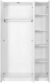 Ντουλάπα ρούχων Hampton Megapap τρίφυλλη χρώμα λευκό 103x52x185εκ.