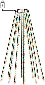 vidaXL Λαμπάκια Δέντρου 500 LED Εσωτ./Εξωτ. Χώρου Πολύχρωμα 500 εκ.