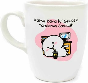 Stewehome Κεραμική οβάλ κούπα δώρο Μπεζ 8x8x9 cm