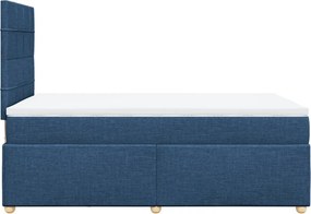 vidaXL Κρεβάτι Boxspring με Στρώμα Μπλε 120x190 εκ. Υφασμάτινο