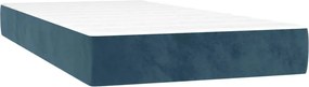 vidaXL Κρεβάτι Boxspring με Στρώμα Σκούρο Μπλε 100x200 εκ. Βελούδινο