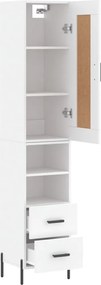vidaXL Ντουλάπι Λευκό 34,5 x 34 x 180 εκ. από Επεξεργασμένο Ξύλο