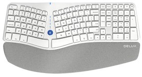 Wireless Ergonomic Keyboard Delux GM901D BT+2.4G (white)