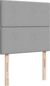 vidaXL Κρεβάτι Boxspring με Στρώμα Ανοιχτό Γκρι 90x200 εκ. Υφασμάτινο