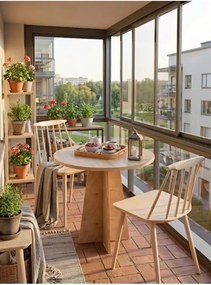 Stewehome Στρογγυλό τραπέζι φαγητού μοντέρνου στιλ από σουταλάμ 72x60 cm