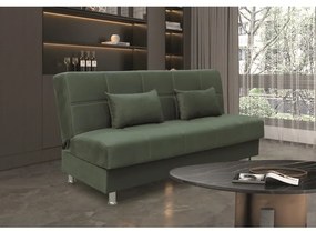FELINA GREEN ΥΦΑΣΜΑ 3ΘΕΣΙΟΣ ΚΑΝΑΠΕΣ/ΚΡΕΒΑΤΙ ΜΕ ΑΠΟΘ.ΧΩΡΟ 180X90εκ.