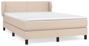 Κρεβάτι Boxspring με Στρώμα Καπουτσίνο 140x190εκ.από Συνθ.Δέρμα - Καφέ