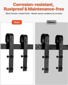 VEVOR 10FT Sliding Barn Door Hardware Kit for Single Sliding Barn Door J-shape