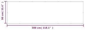 Διαχωριστικό Βεράντας Άμμου 90x300εκ 100% Πολ. Ύφασμα Oxford - Κίτρινο