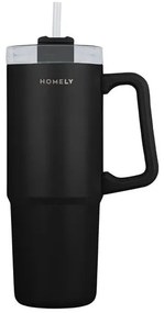 Estia Θερμός Ποτήρι Straw Tumbler Homely 900ml Midnight Black 01-34498