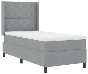vidaXL Κρεβάτι με Στρώμα Ανύψωσης Γκρι 100x200 εκ. Ύφασμα