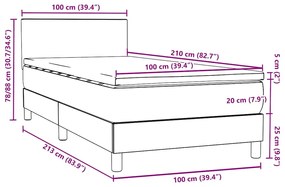 ΚΡΕΒΑΤΙ BOXSPRING ΜΕ ΣΤΡΩΜΑ ΣΚΟΥΡΟ ΜΠΛΕ 100X210 ΕΚ. ΒΕΛΟΥΔΙΝΟ 3316009