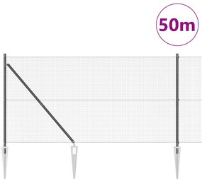 vidaXL Welded Wire Fence με 13 ακίδες Γκρι 1.4x50 m Ατσάλι