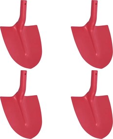 vidaXL Κεφάλι Φτυαριού 4 pcs Κόκκινο 39,5 x 27,5 εκ.