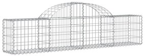 Συρματοκιβώτια Τοξωτά 12 τεμ. 200x30x40/60 εκ. Γαλβαν. Ατσάλι - Ασήμι