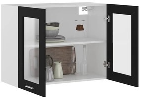 vidaXL Ντουλάπι Κρεμαστό με Τζάμι Lyon Μαύρο 80x31x60εκ. από
