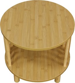 Κομοδίνο Nodial pakoworld MDF/Bamboo σε φυσική απόχρωση Φ40x40εκ