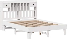 vidaXL Σκελετός Κρεβ. Χωρίς Στρώμα Λευκό 140x200 εκ Μασίφ Πεύκο