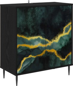 vidaXL Πλαϊνό γραφείο WIJHE Μαύρη Δρυς 69 x 33 x 76 εκ.