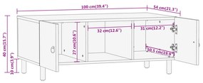 ΤΡΑΠΕΖΑΚΙ ΣΑΛΟΝΙΟΥ 100 X 54 X 40 ΕΚ. ΑΠΟ ΜΑΣΙΦ ΞΥΛΟ ΜΑΝΓΚΟ 358224