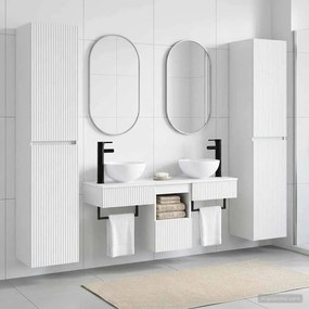 vidaXL Σετ Επίπλων Μπάνιου 5 τμχ. Λευκό 33 x 34,5 x 160 εκ