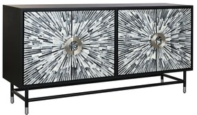 Σκευοθήκη DKD Home Decor 160 x 40 x 80 cm Μαύρο Γκρι Λευκό Κόκαλο Ρητίνη Ξύλο MDF