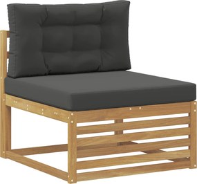 vidaXL Σειρά Καναπέ Εξωτερικού 6 pcs Άσπρο και Ανθρακί Πολυεστέρας