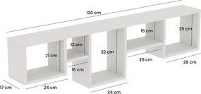 Ράφι Τοίχου Λευκό BAFLAFE 120x17x32