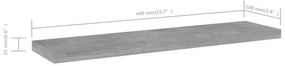 VidaXL Ράφια Βιβλιοθήκης 4 τεμ. Γκρι Σκυροδ. 40x10x1,5 εκ. Επεξ.Ξύλο