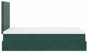 vidaXL Οθωμανικό κρεβάτι με στρώματα Σκούρο πράσινο 120x200cm Velvet