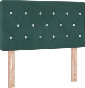 vidaXL Κρεβάτι box spring με στρώμα Σκούρο Πράσινο 80 x 200 cm Βελούδο