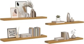 vidaXL Ράφι Τοίχου 4 pcs Μπεζ 120 x 23,5 x 4 εκ Επεξεργασμένο ξύλο