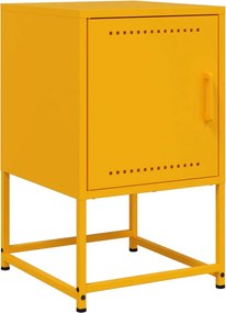 vidaXL Κομοδίνα 2 τεμ. Μουσταρδί 36x39x60,5 εκ. από Χάλυβα
