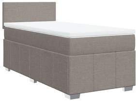 vidaXL Κρεβάτι Boxspring με Στρώμα Taupe 90x200 εκ. Υφασμάτινο