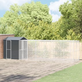 vidaXL Aviary για Πουλιά με Προέκταση Ανθρακί 210x817x247 εκ Ατσάλι