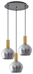 SE21-GM-4-3BL-GL2 ADEPT TUBE Gold Matt Pendant Smoked Glass+