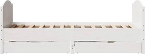 vidaXL Σκελετός Κρεβ. Χωρίς Στρώμα Λευκό 75x190 εκ Μασίφ Πεύκο