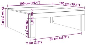 vidaXL Τραπεζάκι Σαλονιού Λευκό 100x100x35 εκ. Επεξ. Ξύλο
