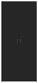 vidaXL Ντουλάπα Παπουτσιών Μαύρο 80 x 35.5 x 180 εκ Επεξεργασμένο ξύλο
