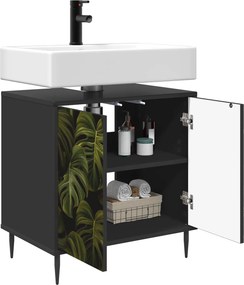 vidaXL Ντουλάπι Μπάνιου ELBURG Μαύρη Δρυς 60 x 40 x 61 εκ