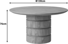 Τραπέζι Charmy pakoworld μασίφ ξύλο mango σε φυσική απόχρωση Φ130x76εκ