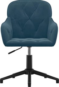 vidaXL Καρέκλες Τραπεζαρίας Περιστρεφόμενες 2 τεμ. Μπλε Βελούδινες