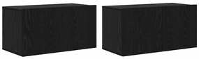 vidaXL Ντουλάπι TV 2 pcs Μαύρο 60 x 30 x 30 cm Επεξεργασμένο ξύλο