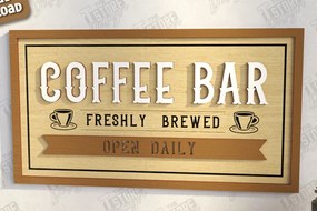 Σετ των 2 Intra απο ξύλο plywood 3mm-4mm πάχος - Coffee Bar Sign Laser Cut | Καφενείο Δίασταση 30x20 cm INTRAFABR-123430569