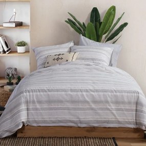 Σεντόνια Canfield Με Λάστιχο (Σετ 4τμχ) Grey Nef-Nef King Size 180x235cm 100% Βαμβάκι